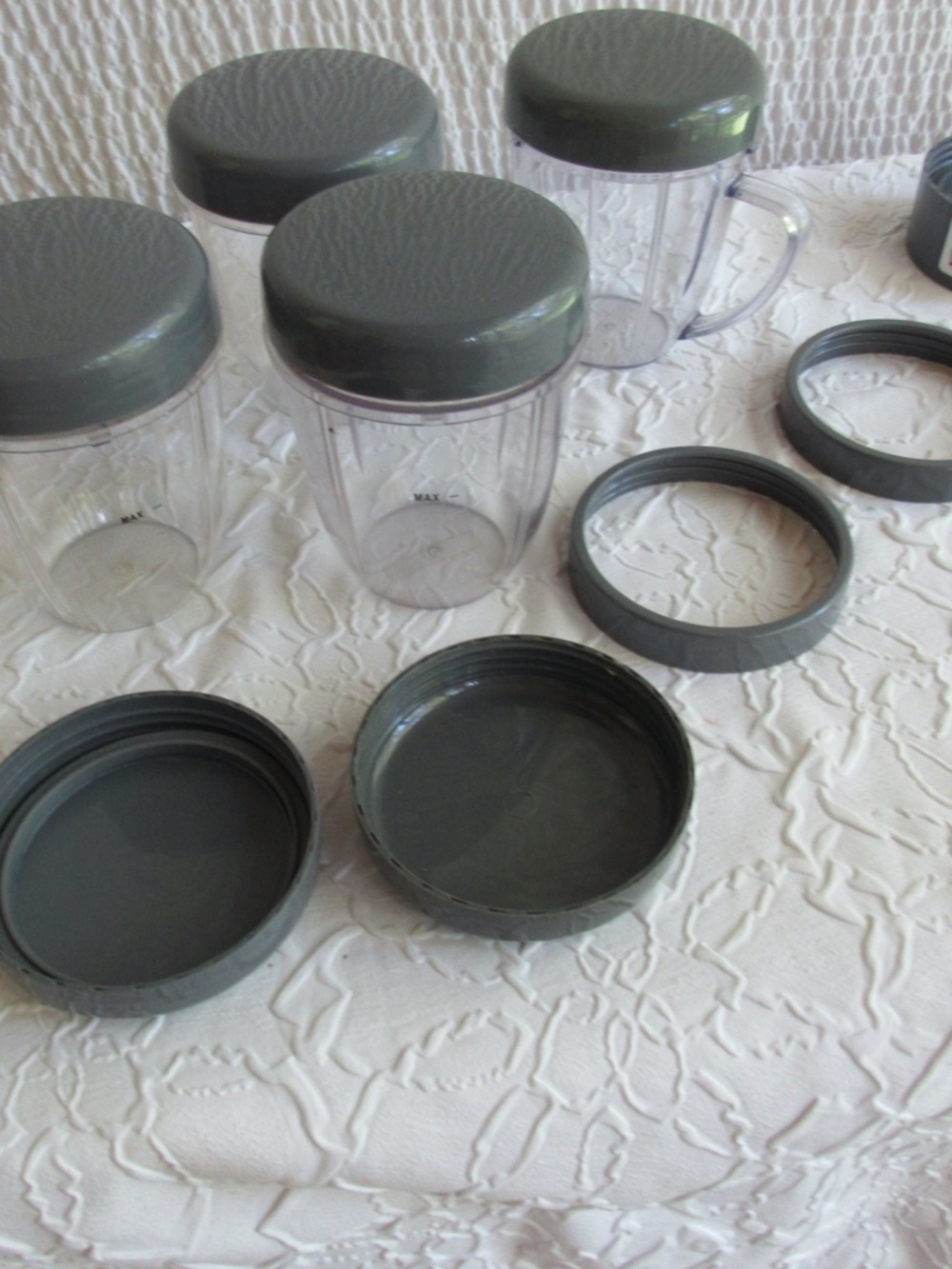 Genuine NutriBullet Flat Mill Blade 4 Cups Lids Cup 13 pc Bundle Lot Genuine